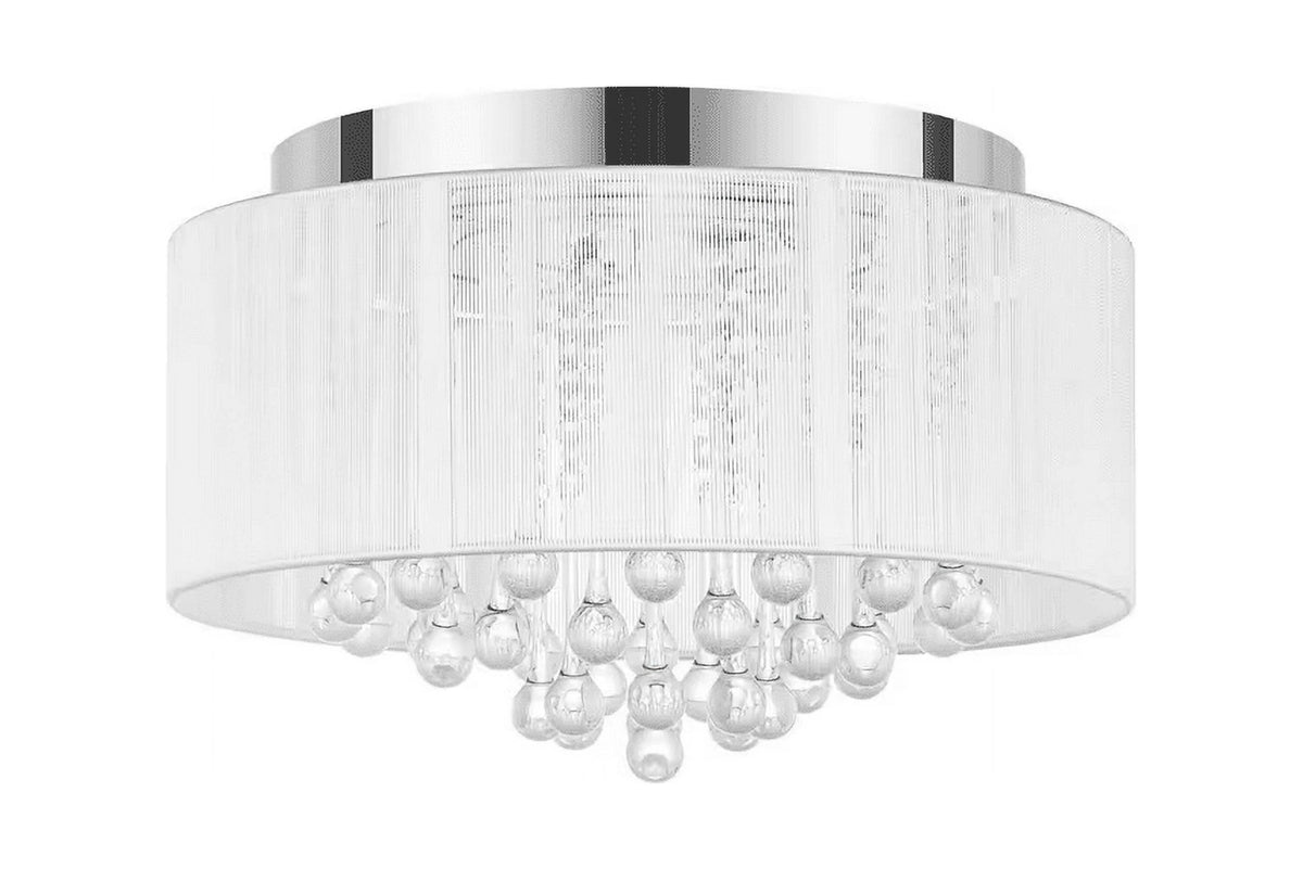 15 in. Chrome LED Flush Mount with Crystal Accent C113270