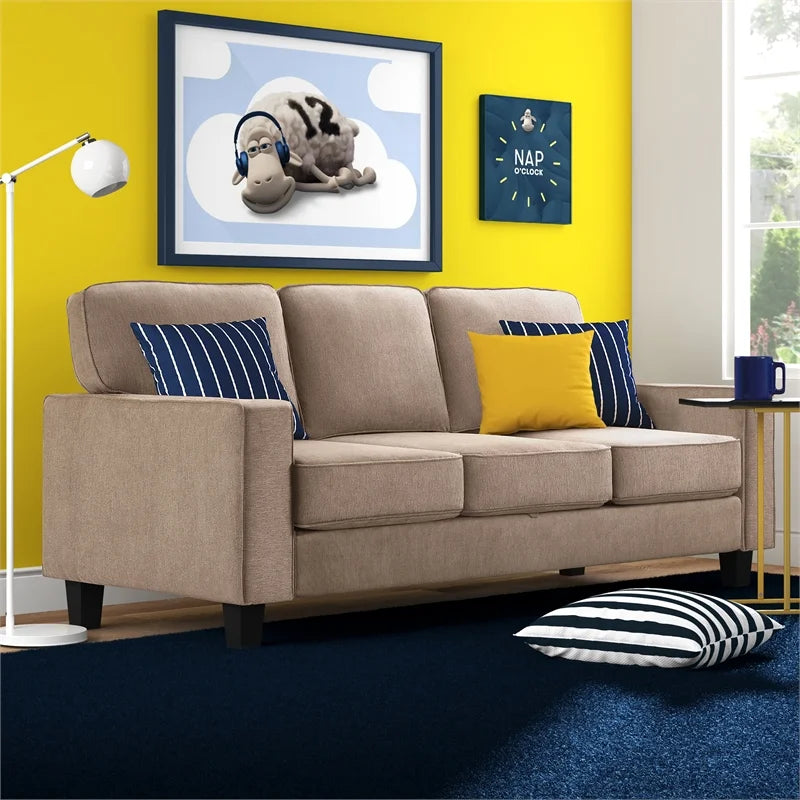 Soft Tan Fabric Sofa with Storage X416121