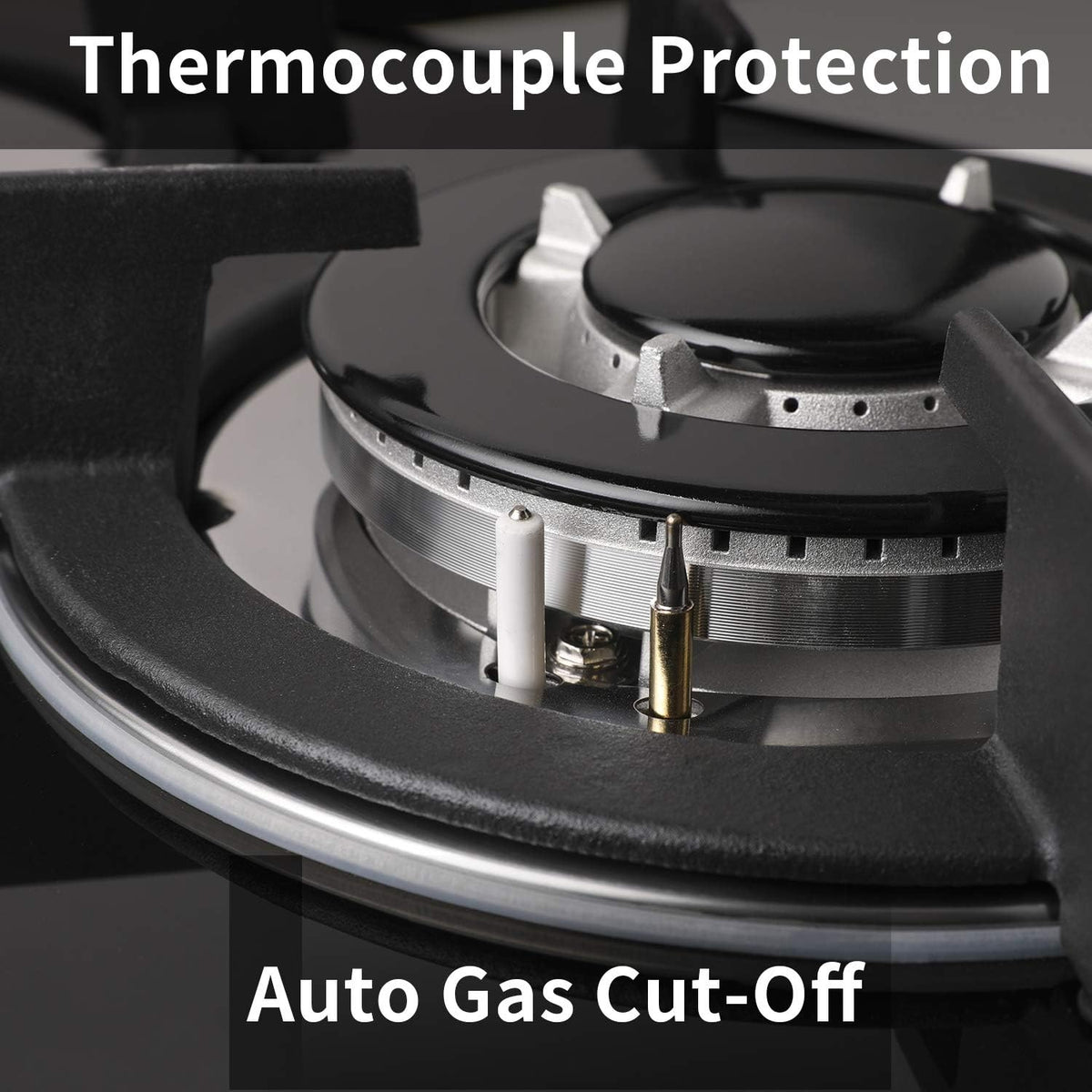 12 Inch 2 Burner Drop-In Gas Cooktop with Thermocouple Protection Z520916