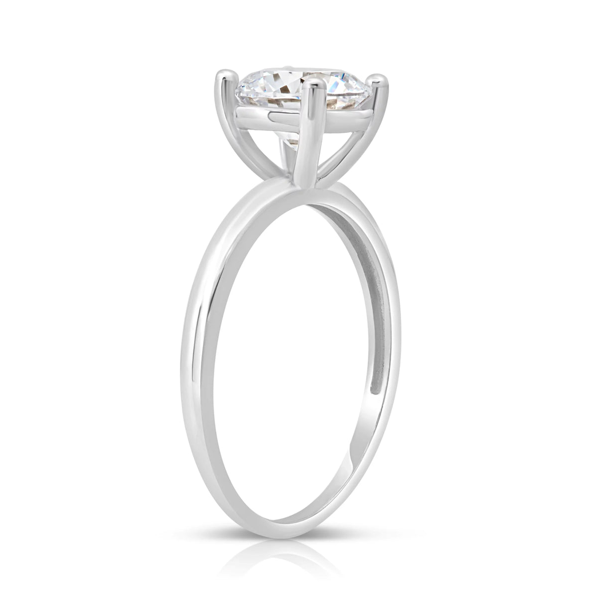 2 Carat Round Cubic Zirconia Solitaire Engagement Ring 14k White Gold Size 7 D773861