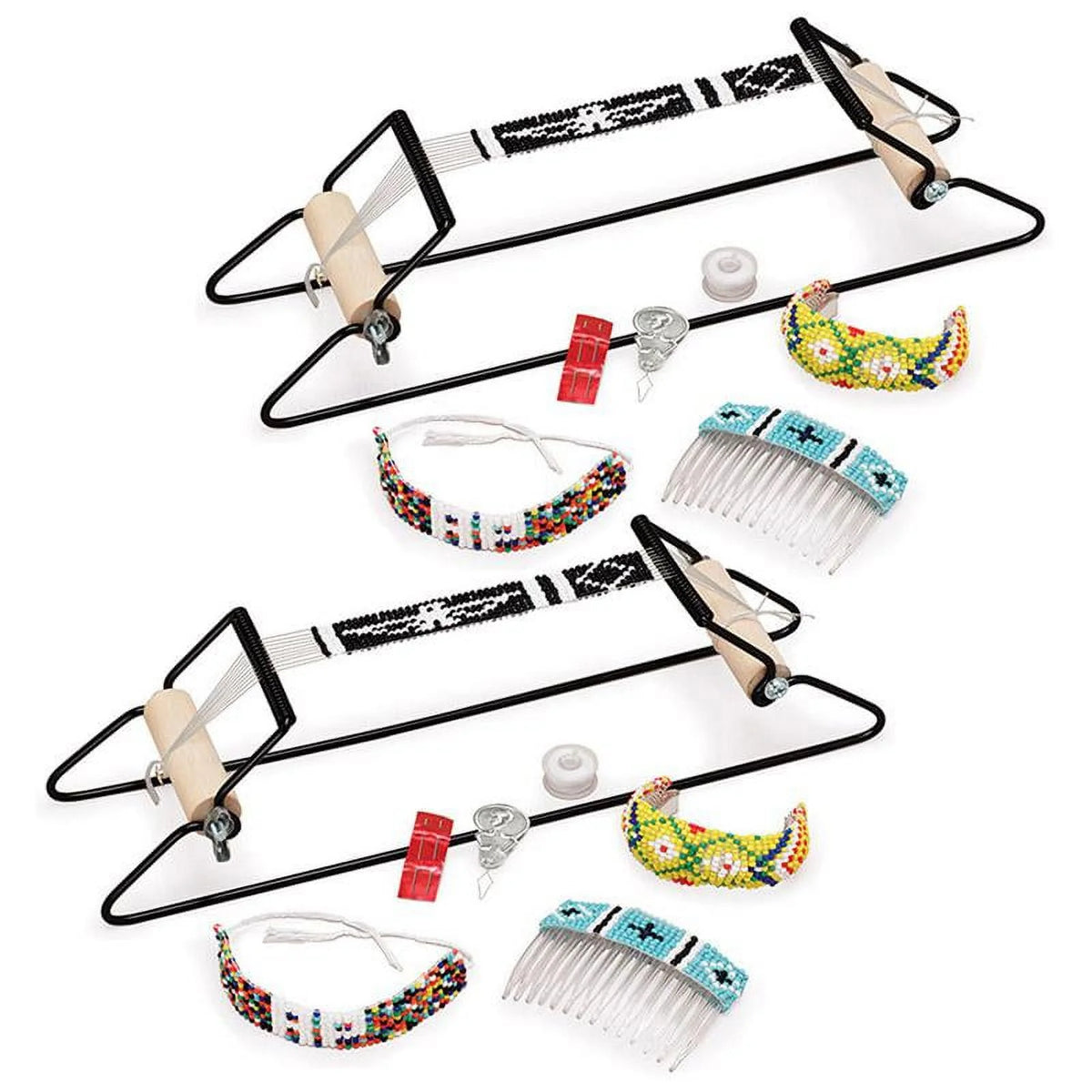 Bead Loom Kit, Assorted Colors, 6" Beading Area, Pack of 2 Kits N75682