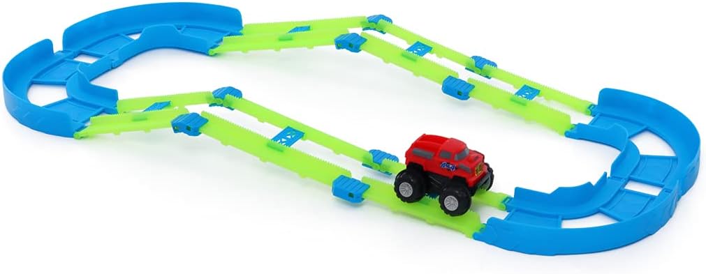 18 Pcs Glow in The Dark Race Track Building Set U69828