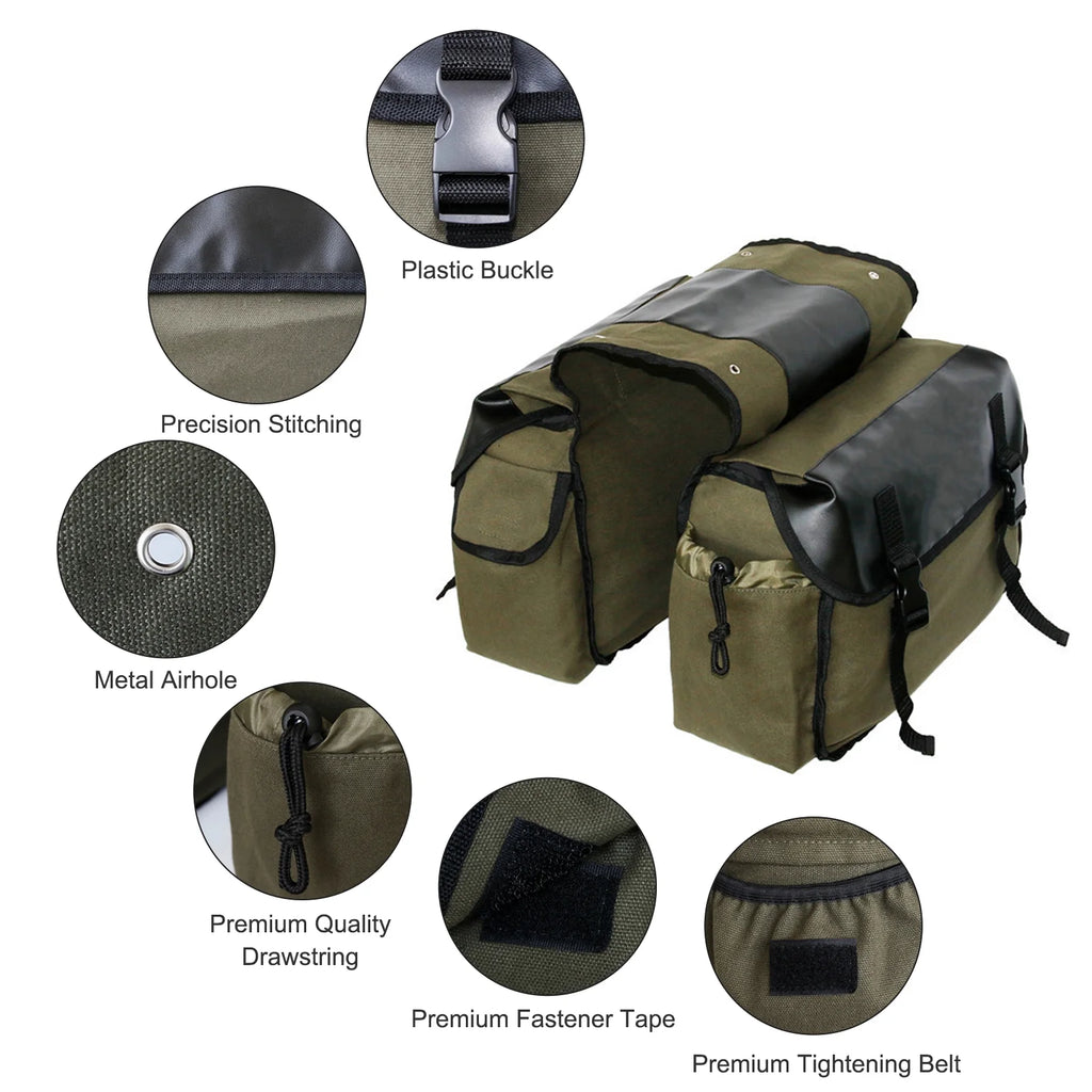 Waterproof Canvas Motorbike Saddle Bag K7880