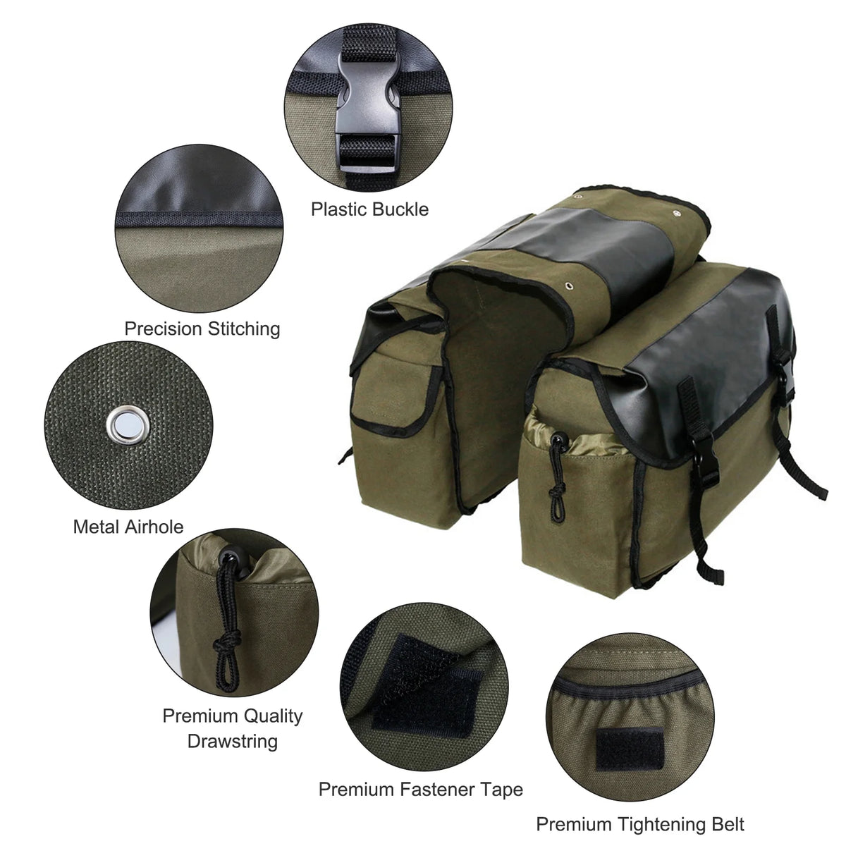 Waterproof Canvas Motorbike Saddle Bag K7880