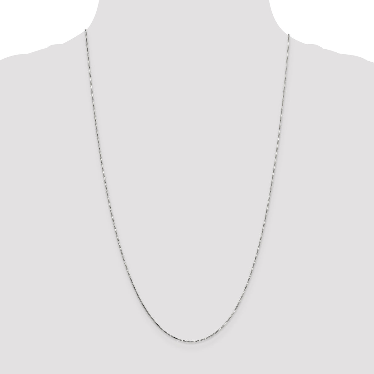 14K White Gold Ultra-thin Box Chain Necklace 16 Inches W82436