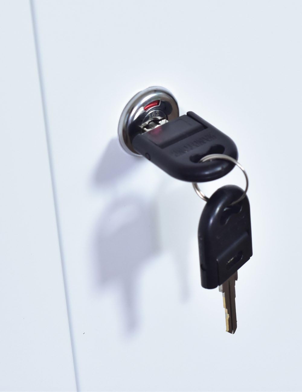 White Metal Storage Locker Cabinet with Keys V935614