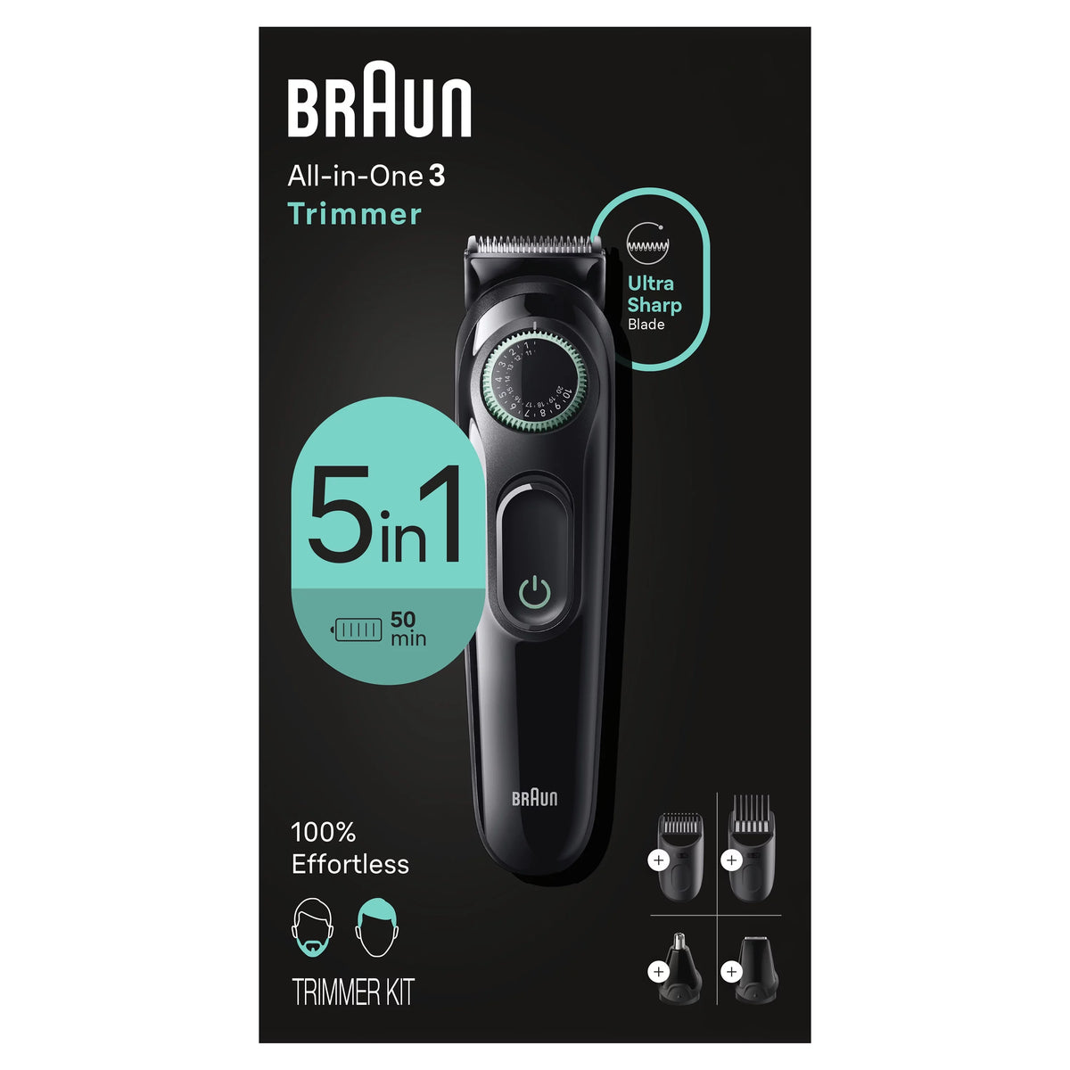 5-in-1 Electric Grooming Kit with Beard Trimmer, Black O26811