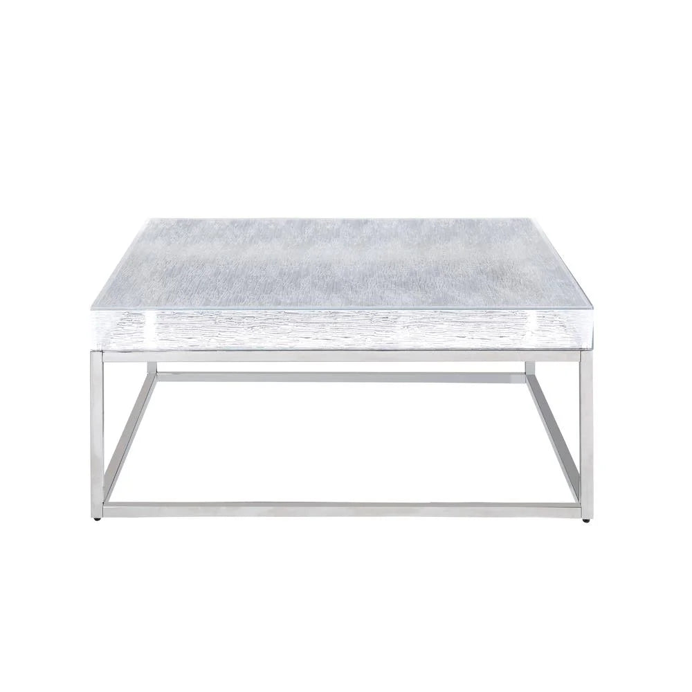 Contemporary Square Cocktail Table with Acrylic Top & Steel Frame K422