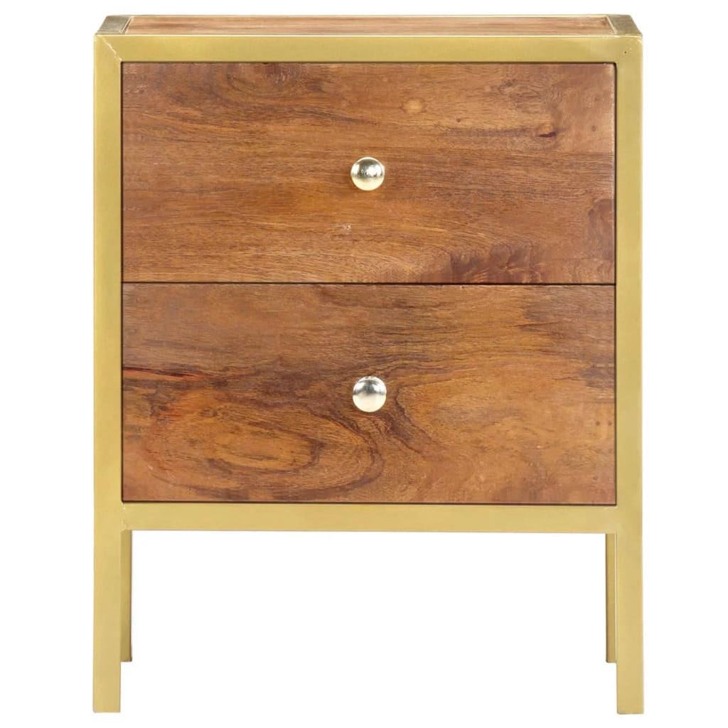 Mango Wood 2 Drawer Bedside Cabinet W215040
