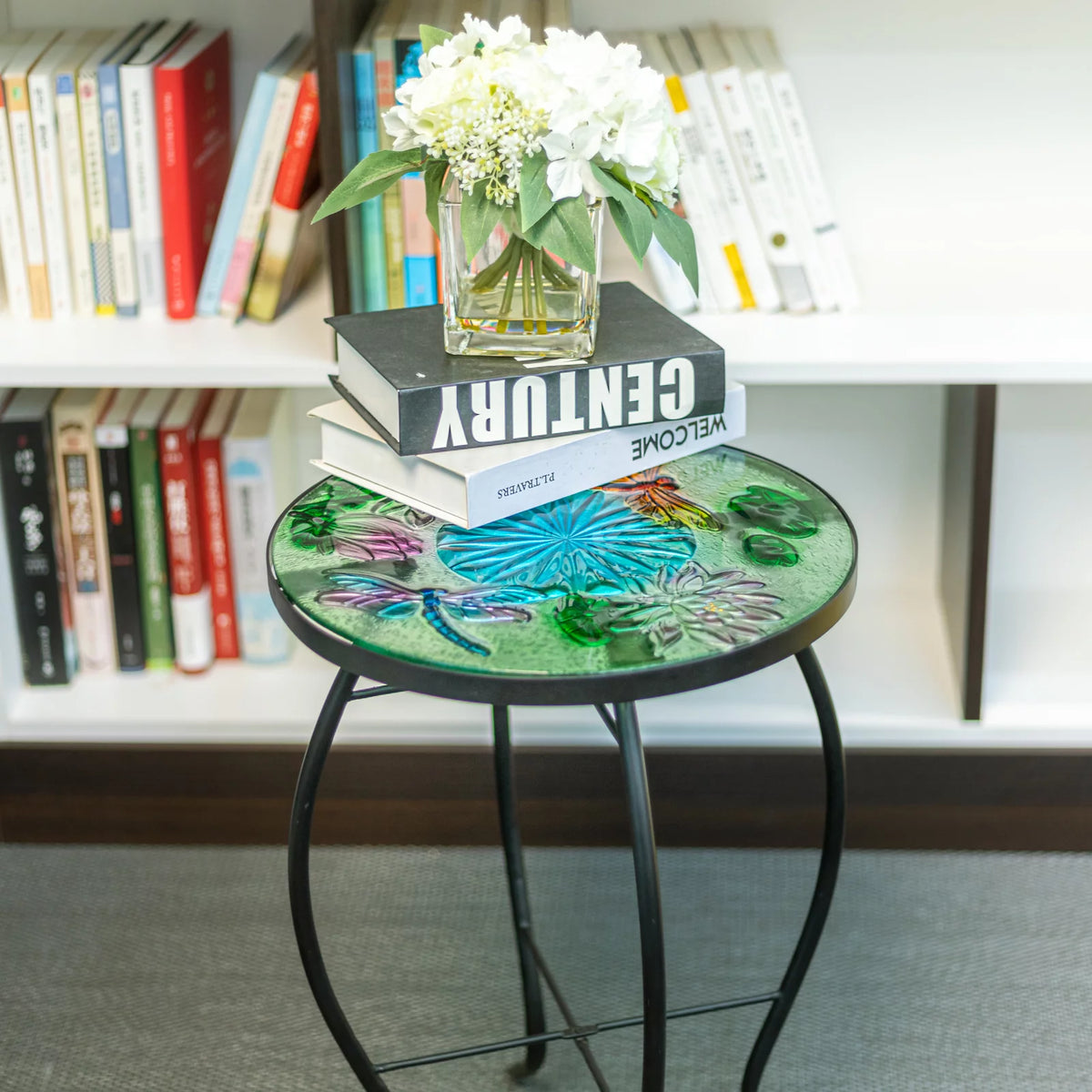 Round Glass Outdoor Side Table V4008