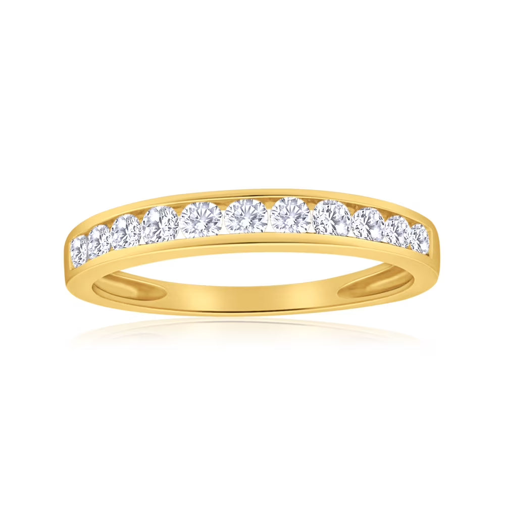 10k Yellow Gold Diamond Wedding Band J215