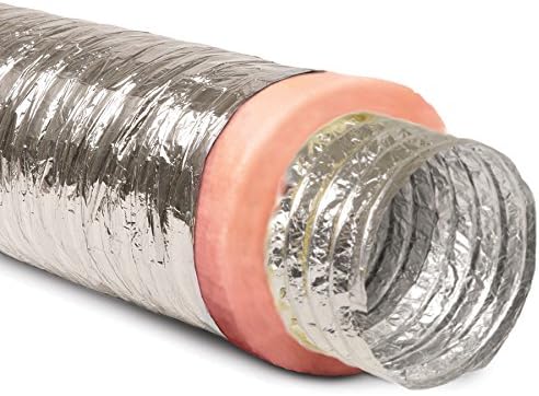 12" Flexible Aluminum Insulated Air Duct Hose, 25' Long F71145