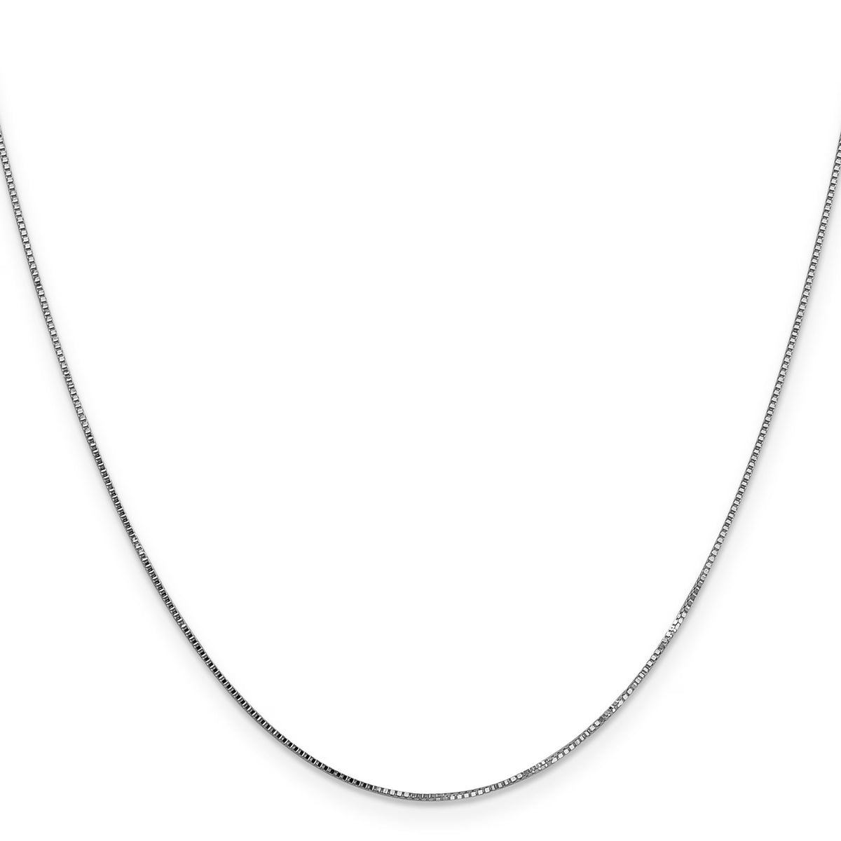 14K White Gold Ultra-thin Box Chain Necklace 16 Inches W82436