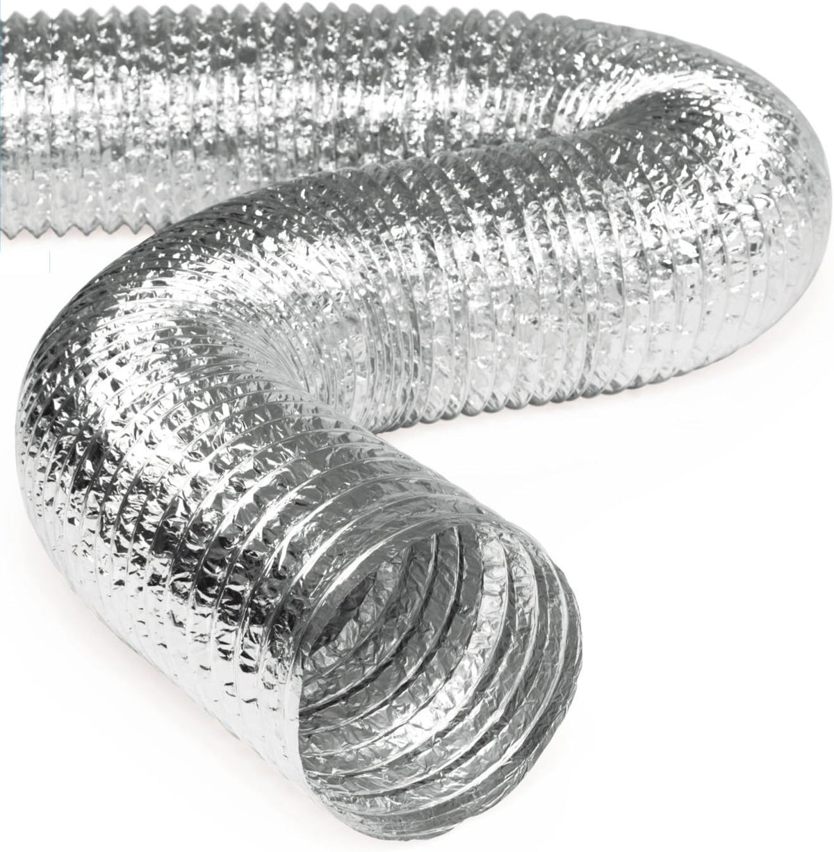 12" Flexible Aluminum Insulated Air Duct Hose, 25' Long F71145