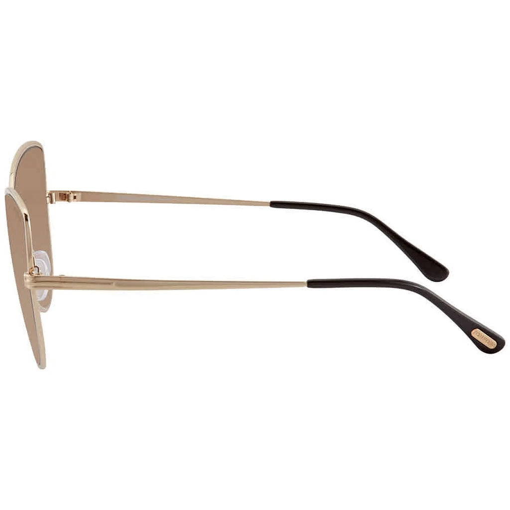 Shiny Rose Gold Gradient Brown Sunglasses J784