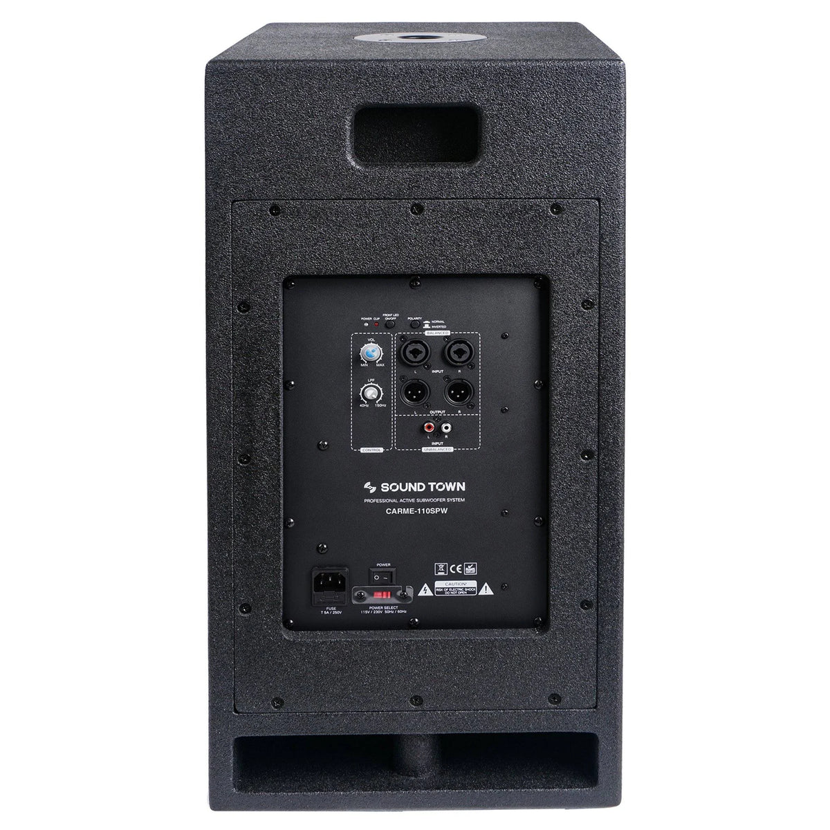 10” 600W Powered Subwoofer with Folded Horn Design, Black X980