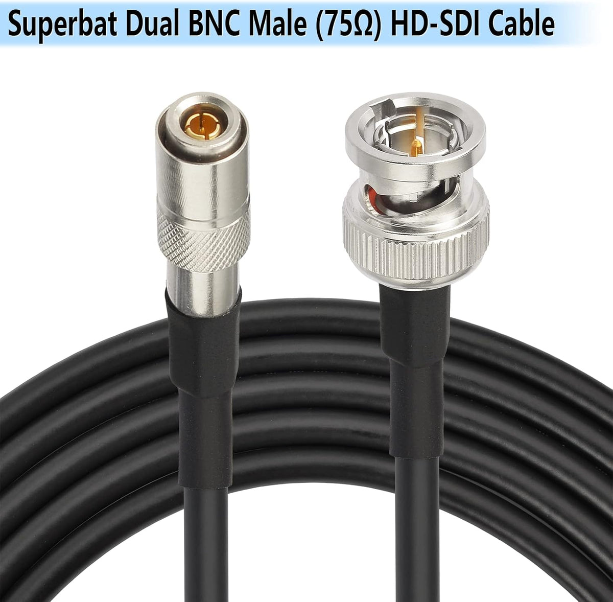 HD SDI Cable BNC Cable, DIN 1.0/2.3 to BNC Male Cable, 15ft, Pack of 2 V709