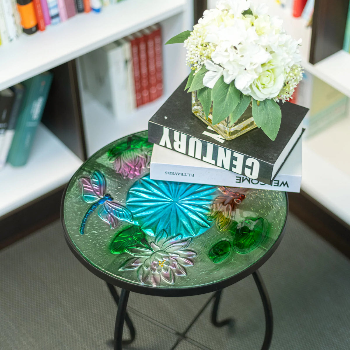 Round Glass Outdoor Side Table V4008