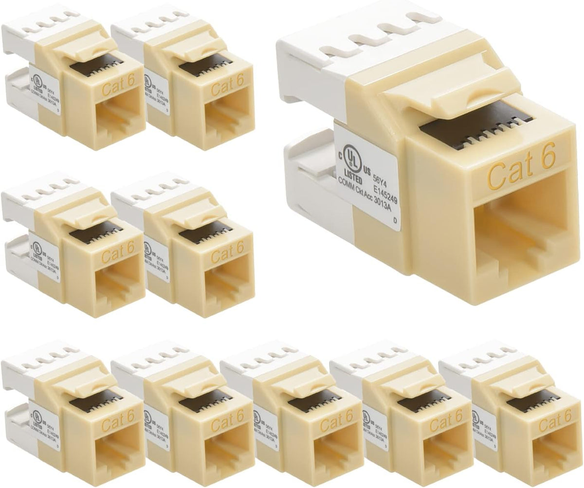 Cat.6 RJ45 Keystone Jack (50-Pack, Gray) O227