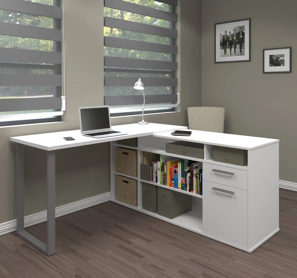 L-Shaped Desk in white V304